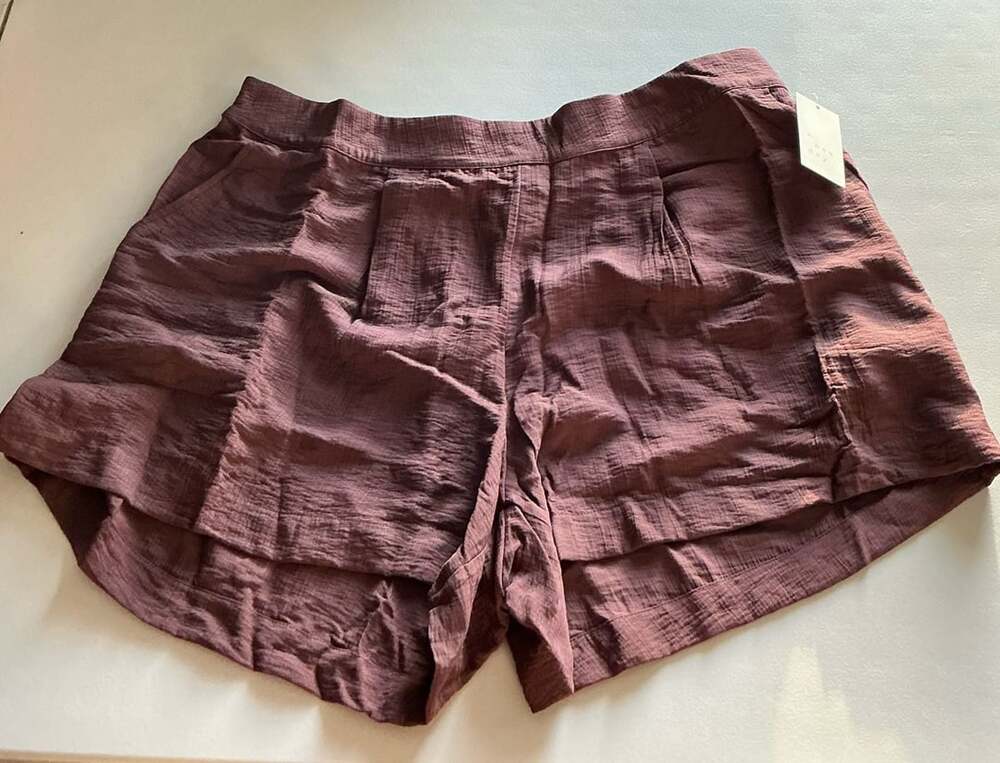 A New Day Burgundy Textured Shorts